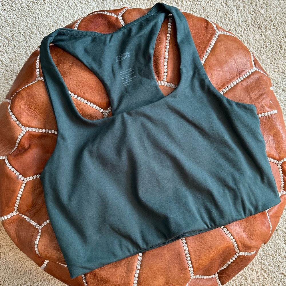 Girlfriend Collective Paloma Racerback Bra in Moss. Worn 2x, washed accordingly.